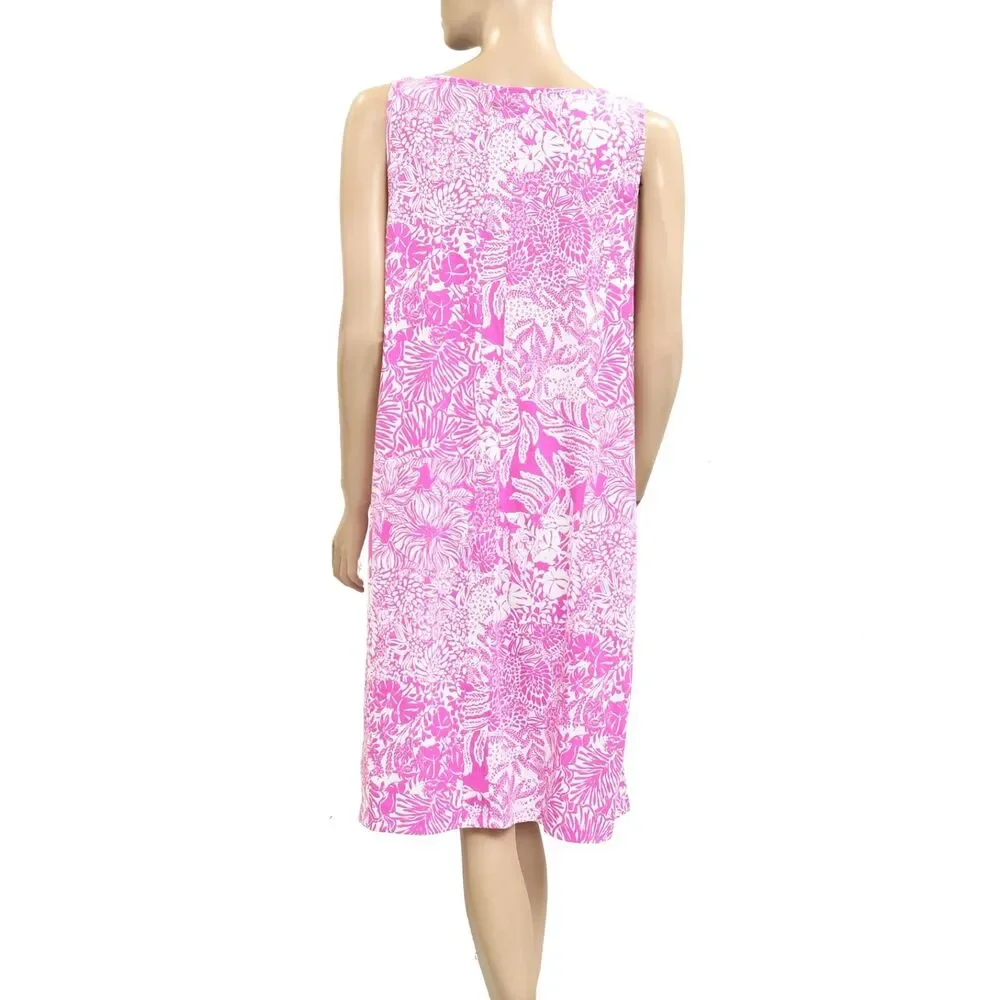 Lilly Pulitzer Lela Henley Tank Mini Dress Printed Cotton Sleeveless XL 279318 - Picture 9 of 11
